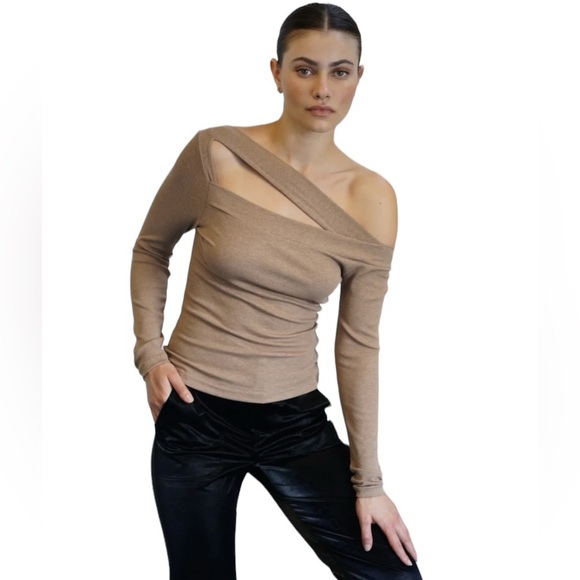 NWT LNA Long Sleeve Otis Ribbed Top Size 2X - Picture 2 of 12